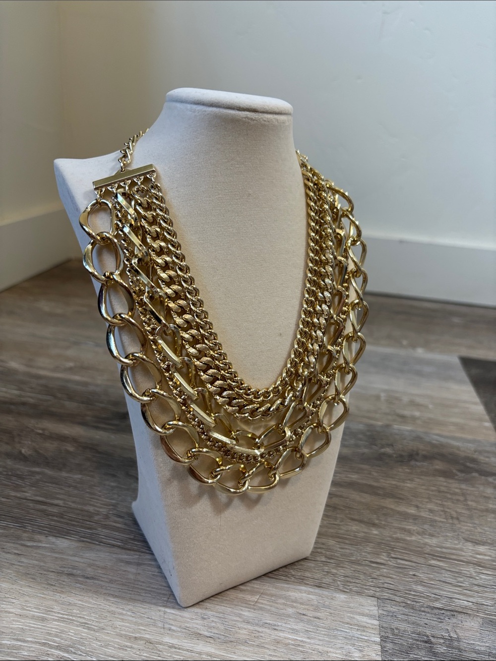 Layered Gold Statement Necklace - Multi-Chain Women’s Jewelry